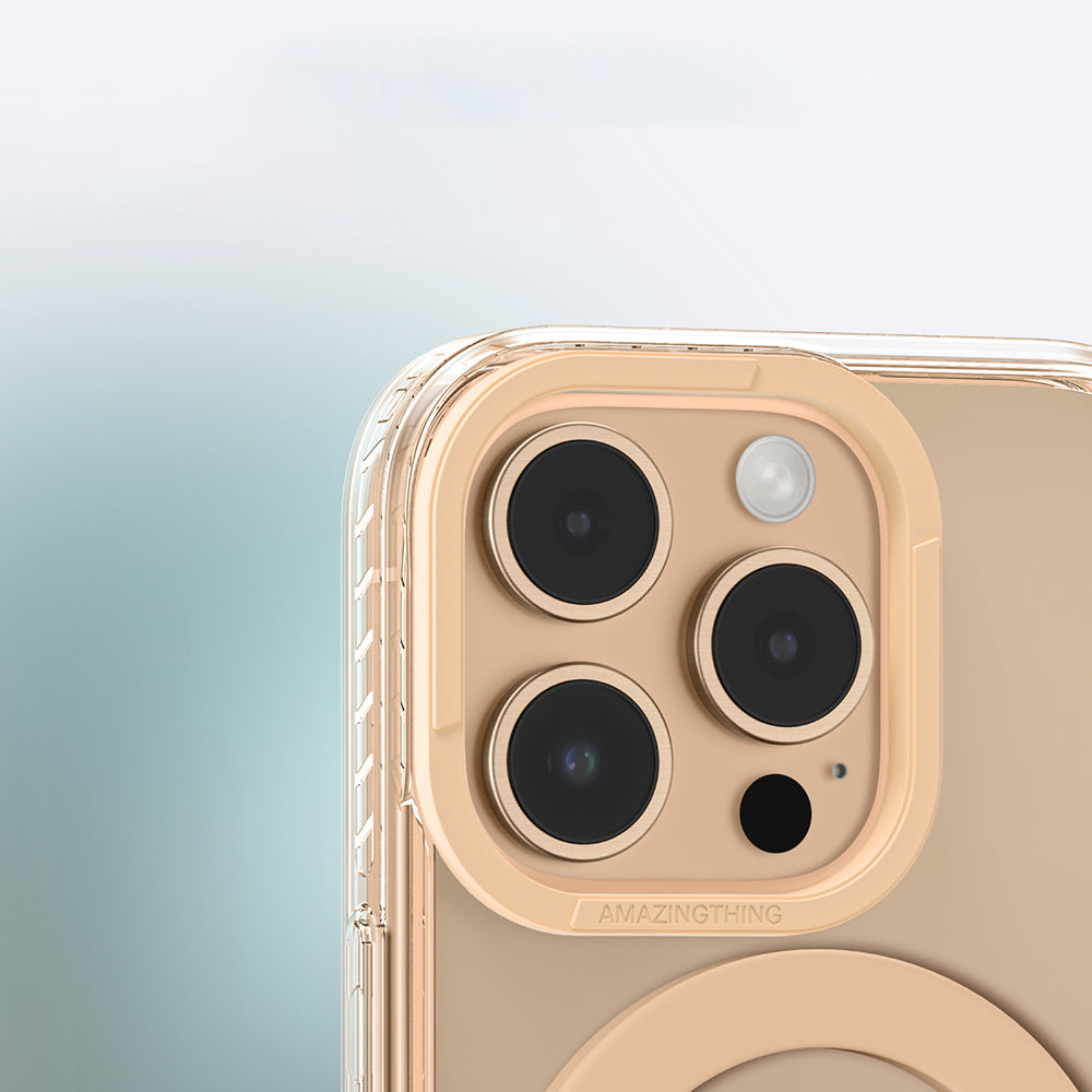 Apple iPhone 16 Pro Max Kılıf M-safe Şarj Özellikli Yüzük Standlı Amazingthing Titan Pro Serisi Kapak Siyah