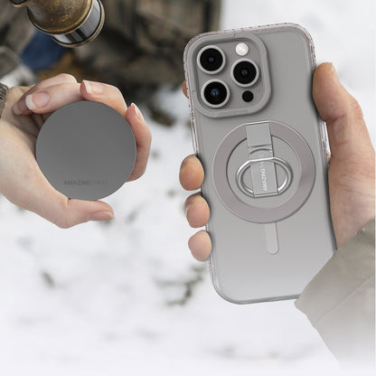 Apple iPhone 16 Pro Max Kılıf M-safe Şarj Özellikli Yüzük Standlı Amazingthing Titan Pro Serisi Kapak Rose Gold