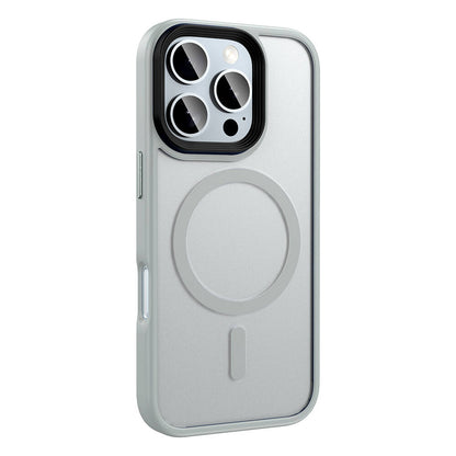 Apple iPhone 16 Pro Max Kılıf Mat Arka Yüzey Wireless Şarj Özellikli Zore Flet M-safe Kapak Rose Gold