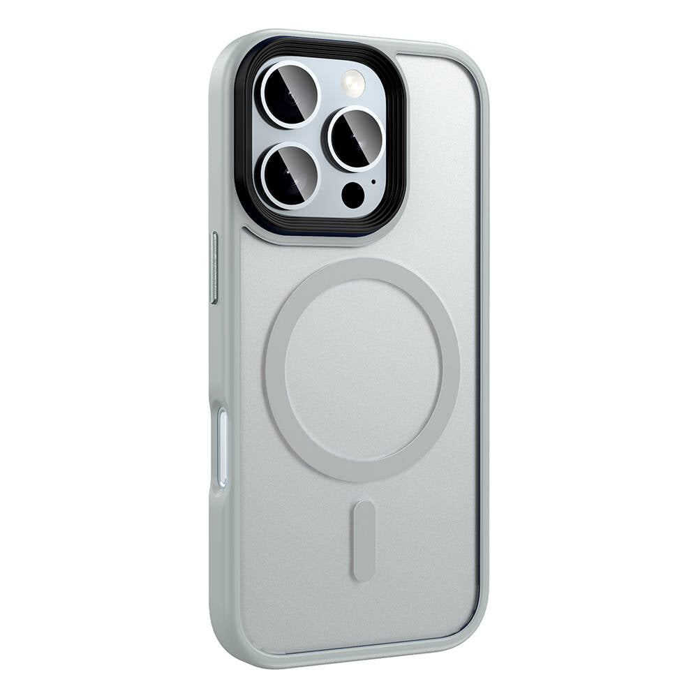 Apple iPhone 16 Pro Max Kılıf Mat Arka Yüzey Wireless Şarj Özellikli Zore Flet M-safe Kapak Rose Brown