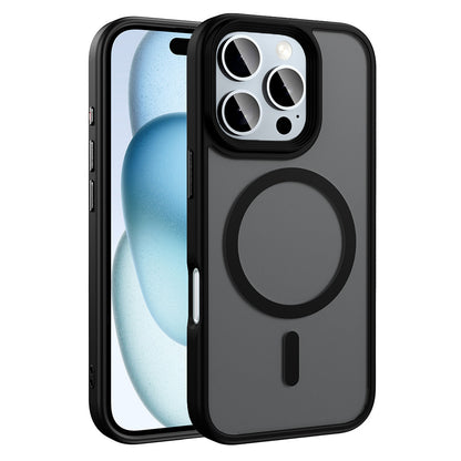 Apple iPhone 16 Pro Max Kılıf Mat Arka Yüzey Wireless Şarj Özellikli Zore Flet M-safe Kapak Yeşil