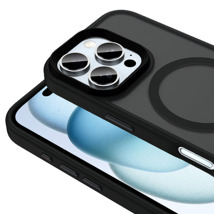 Apple iPhone 16 Pro Max Kılıf Mat Arka Yüzey Wireless Şarj Özellikli Zore Flet M-safe Kapak Gümüş