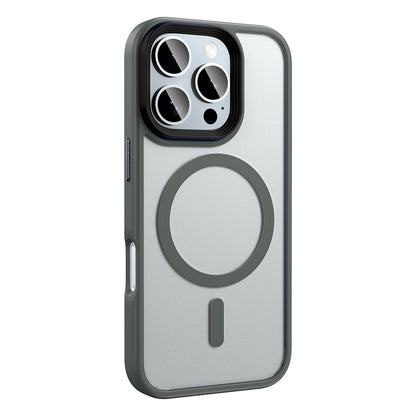 Apple iPhone 16 Pro Max Kılıf Mat Arka Yüzey Wireless Şarj Özellikli Zore Flet M-safe Kapak Rose Gold