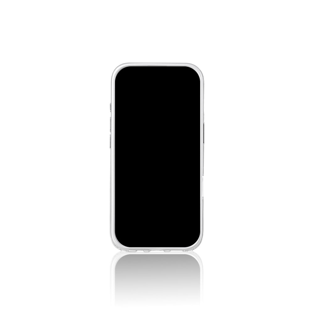 Apple iPhone 16 Pro Max Kılıf Taşlı Kalp Tasarımlı Pynana Mirror Serisi Kapak Beyaz