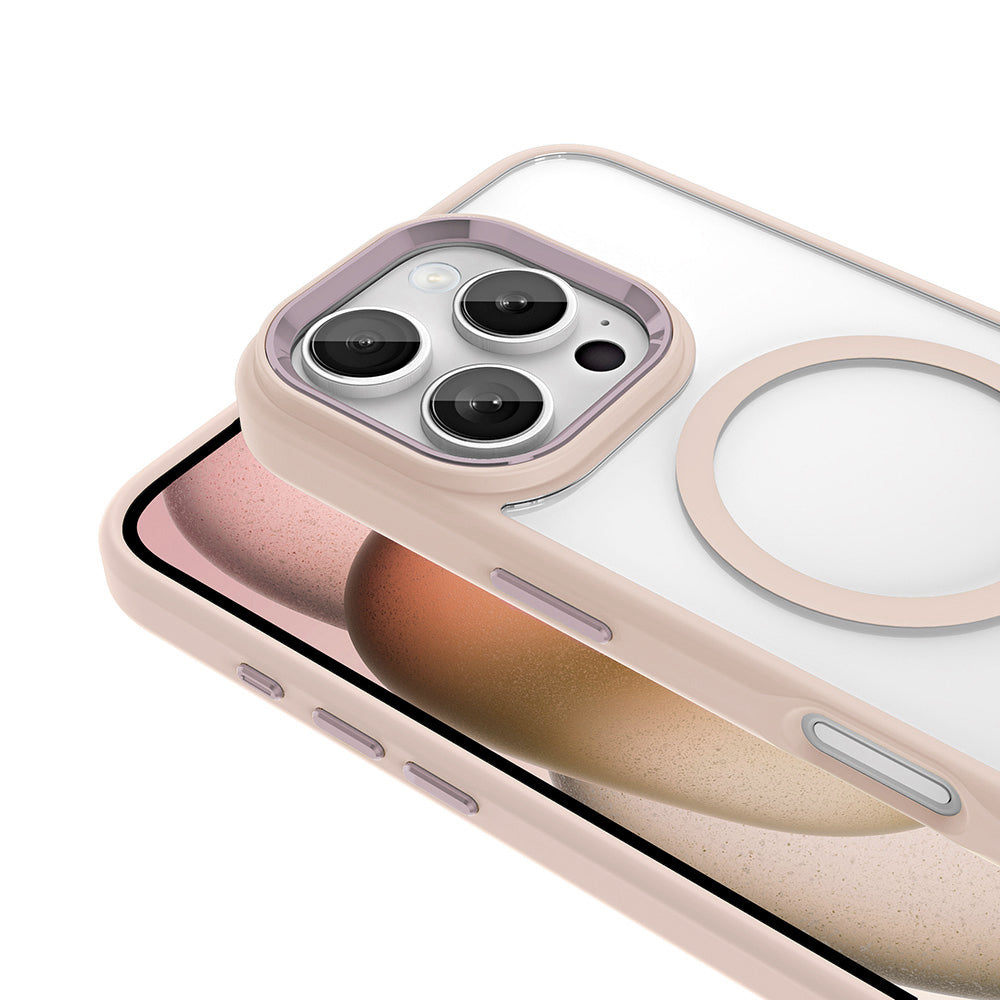 Apple iPhone 16 Pro Max Kılıf Wireless Şarj Özellikli Zore Krom M-safe Silikon Kapak Yeşil