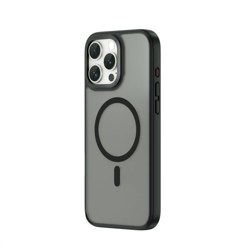 Apple iPhone 16 Pro Max Kılıf Wiwu FGG-012 ArmorPro Serisi M-safe Şarj Özellikli Parmak İzi Bırakmayan Kılıf Gri