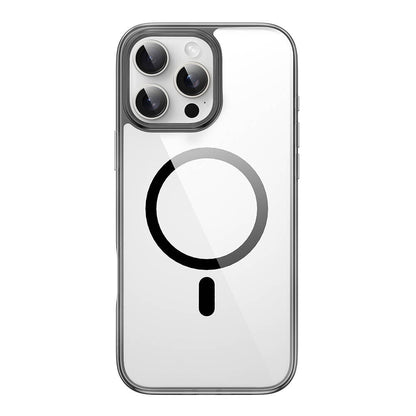 Apple iPhone 16 Pro Max Kılıf Wiwu MCC-101 iShield Pro Serisi M-safe Şarj Özellikli Crystal Sert PC Kapak Siyah