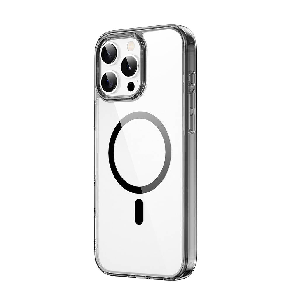 Apple iPhone 16 Pro Max Kılıf Wiwu MCC-101 iShield Pro Serisi M-safe Şarj Özellikli Crystal Sert PC Kapak Siyah