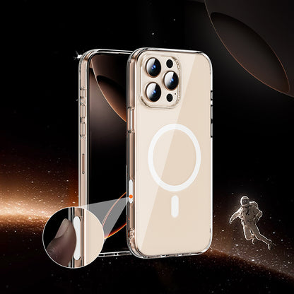 Apple iPhone 16 Pro Max Kılıf Wiwu MCC-102 Magnetic Crystal Sert PC Kapak Şeffaf