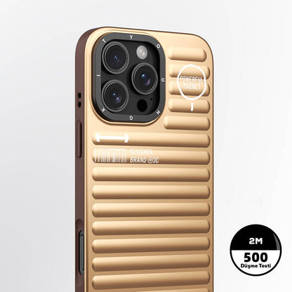 Apple iPhone 16 Pro Max M-safe Şarj Özellikli Kılıf Mat Renkli Tasarım Youngkit Original Serisi Kapak Gümüş