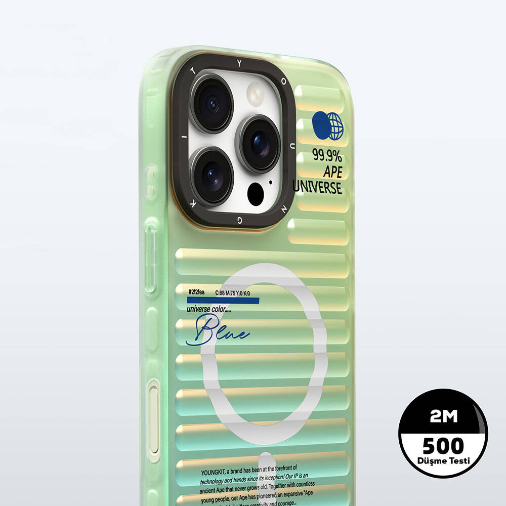 Apple iPhone 16 Pro Max M-safe Şarj Özellikli Youngkit Chameleon Serisi Kapak Kırmızı