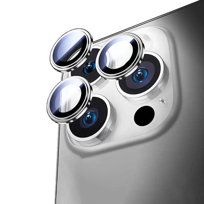 Apple iPhone 16 Pro Max Wiwu Lens Guard Metal Kamera Lens Koruyucu Gümüş