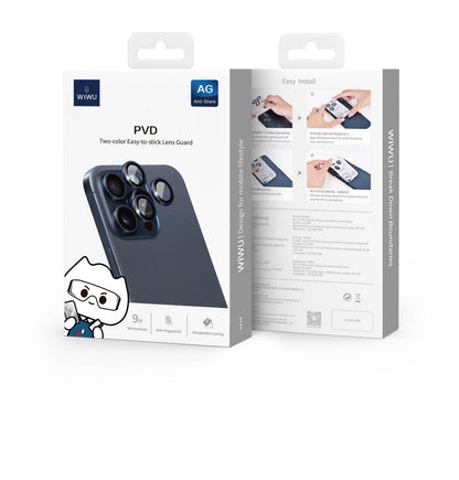 Apple iPhone 16 Pro Max Wiwu LG-004 PVD Lens Guard Metal Kamera Lens Koruyucu Gümüş