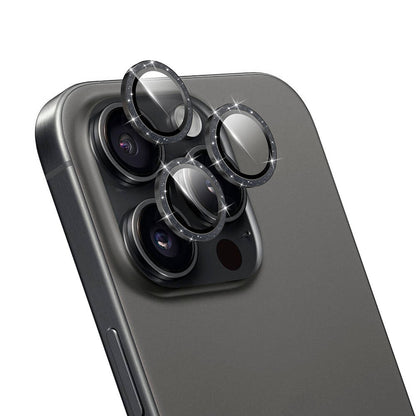 Apple iPhone 16 Pro Max Wiwu LG-006 Diamond Lens Guard Kolay Uygulama Aparatlı Kamera Lens Koruyucu Gri