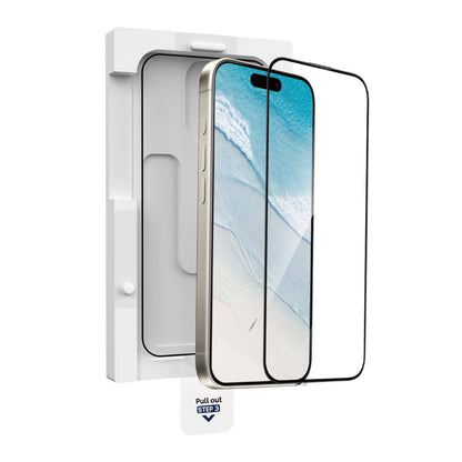 Apple iPhone 16 Pro Wiwu GT-020 Titan Guard Serisi Şok Emici Hibrit Polimer HD Şeffaf Ekran Koruyucu Film + Kolay Uygulama Aparatı Siyah