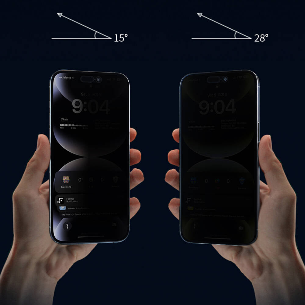 Apple iPhone 16 Pro Wiwu Wi-SQ009 Easy Install iPrivacy 360° Anti-Peep Oleofobik Temperli Cam Ekran Koruyucu + Kolay Uygulama Aparatlı Siyah