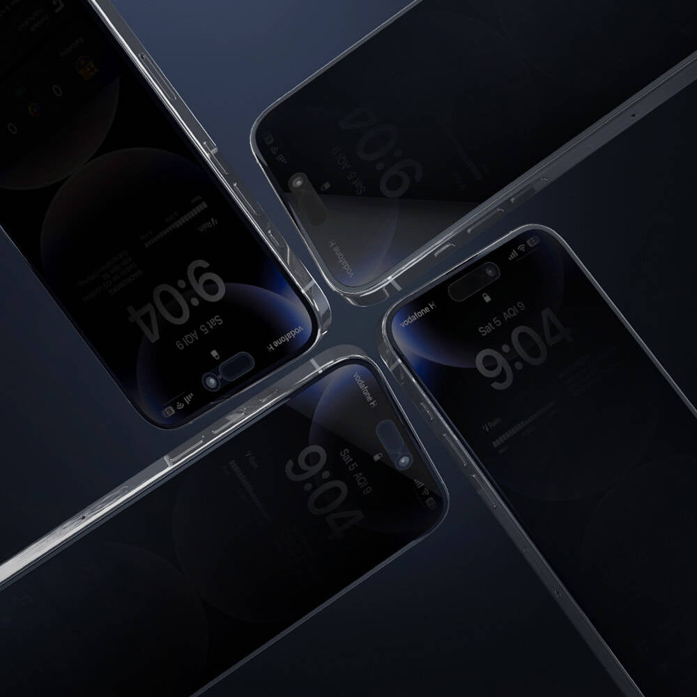 Apple iPhone 16 Wiwu GT-015 Özellikli Çok Katmanlı Temperli iPrivacy Cam Ekran Koruyucu 10'lu Paket Siyah