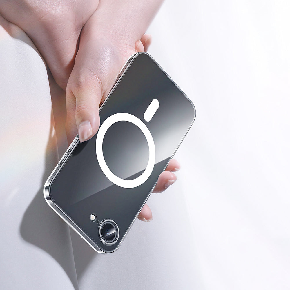 Apple iPhone 16E Kılıf M-safe Şarj Özellikli Benks Crystal Serisi Şeffaf Kapak Şeffaf