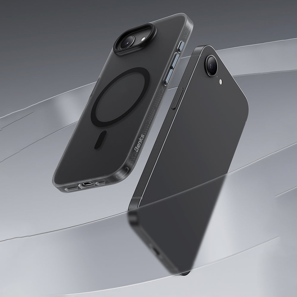 Apple iPhone 16E Kılıf M-safe Şarj Özellikli Benks Lucid Armor Kapak Siyah