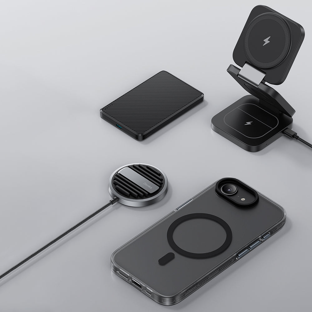 Apple iPhone 16E Kılıf M-safe Şarj Özellikli Benks Lucid Armor Kapak Siyah