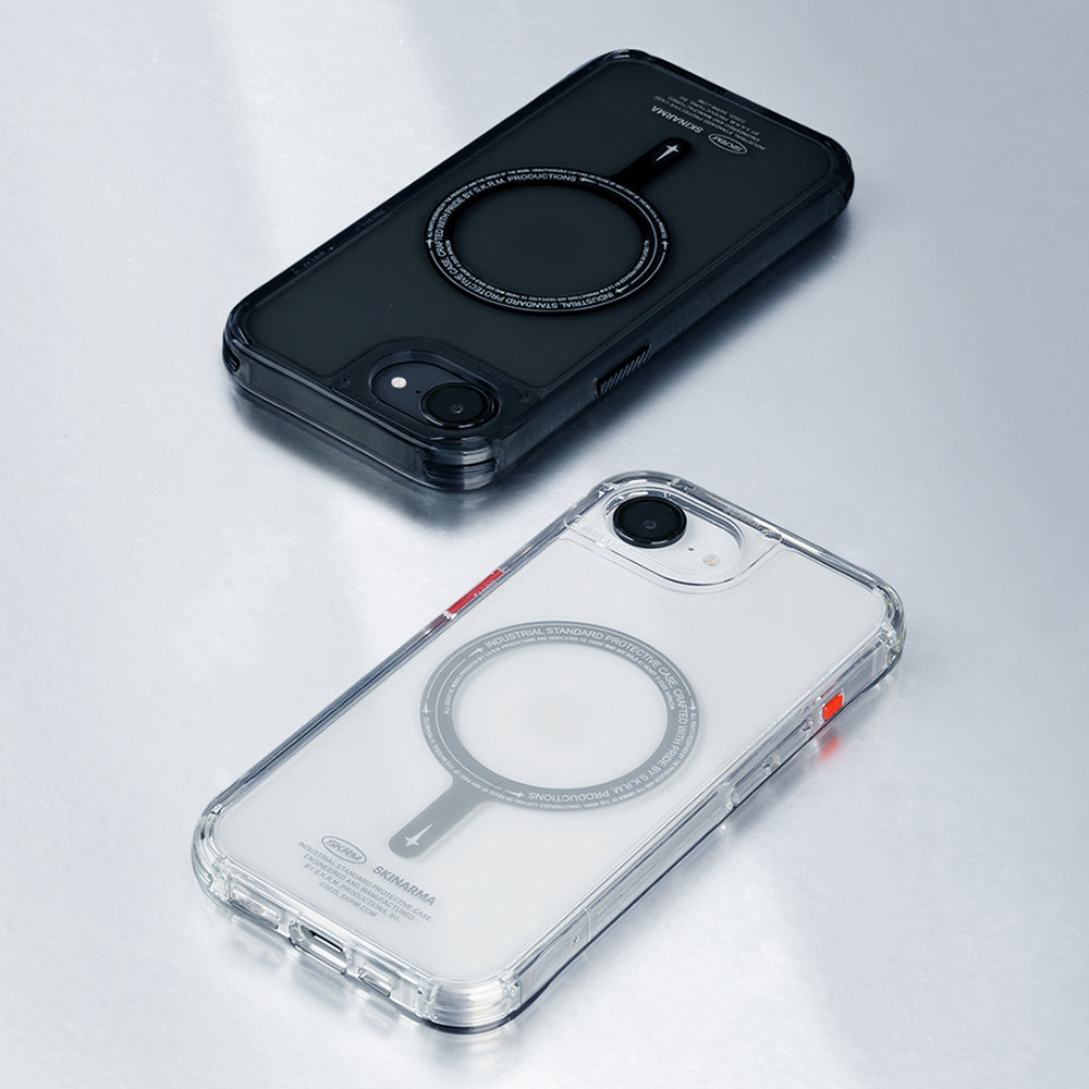 Apple iPhone 16E Kılıf M-safe Şarj Özellikli Şeffaf Airbag Tasarımlı Skinarma Saido Kapak Şeffaf