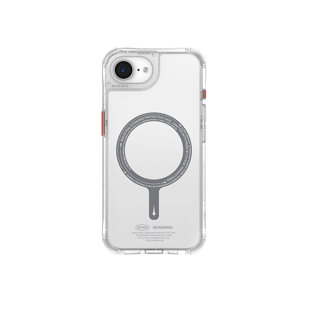 Apple iPhone 16E Kılıf M-safe Şarj Özellikli Şeffaf Airbag Tasarımlı Skinarma Saido Kapak Siyah