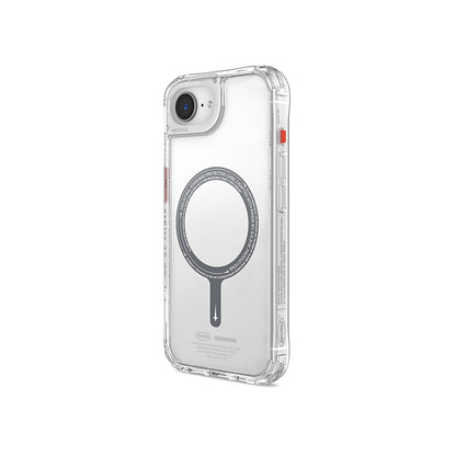 Apple iPhone 16E Kılıf M-safe Şarj Özellikli Şeffaf Airbag Tasarımlı Skinarma Saido Kapak Şeffaf