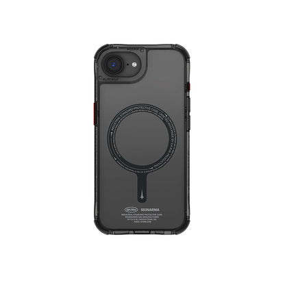 Apple iPhone 16E Kılıf M-safe Şarj Özellikli Şeffaf Airbag Tasarımlı Skinarma Saido Kapak Siyah