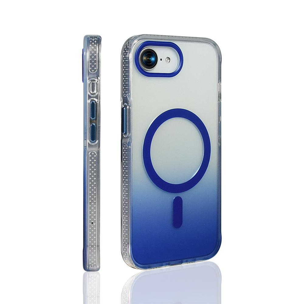 Apple iPhone 16E Kılıf M-safe Şarj Özellikli Transparan Renk Geçişli Zore Toros Kapak Gri