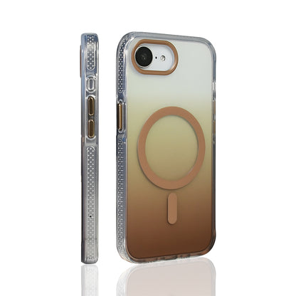 Apple iPhone 16E Kılıf M-safe Şarj Özellikli Transparan Renk Geçişli Zore Toros Kapak Gold