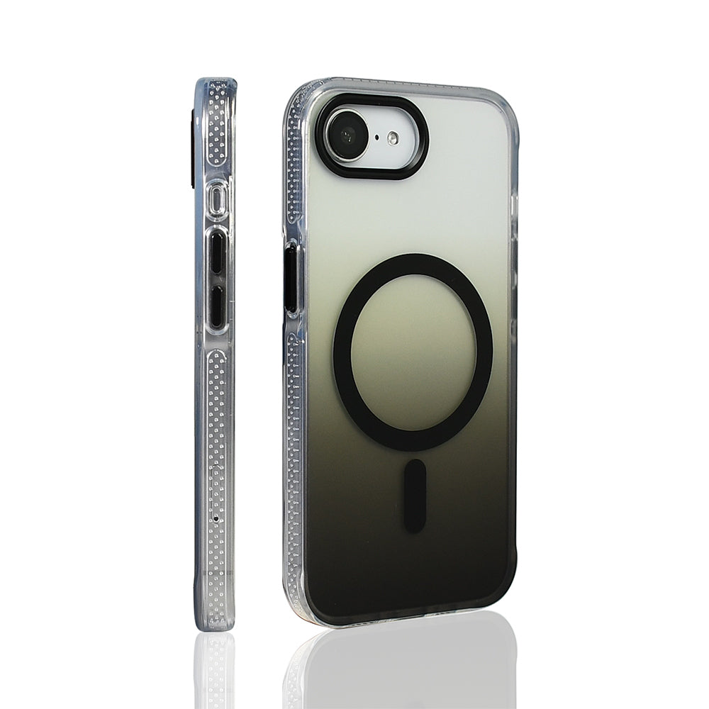 Apple iPhone 16E Kılıf M-safe Şarj Özellikli Transparan Renk Geçişli Zore Toros Kapak Mavi