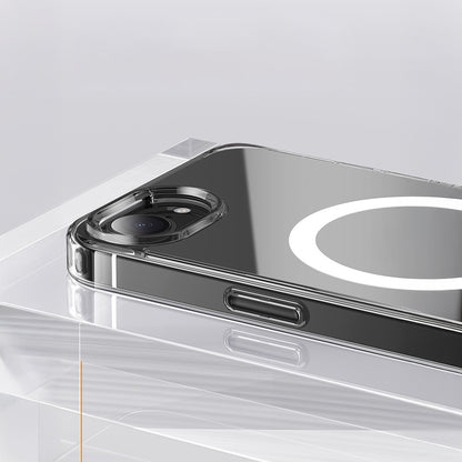 Apple iPhone 16E Kılıf M-safe Şarj Özellikli Şeffaf Sert PC Zore Embos Kapak Şeffaf