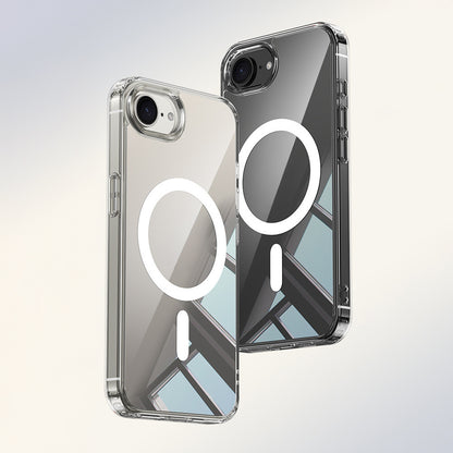 Apple iPhone 16E Kılıf M-safe Şarj Özellikli Şeffaf Sert PC Zore Embos Kapak Şeffaf