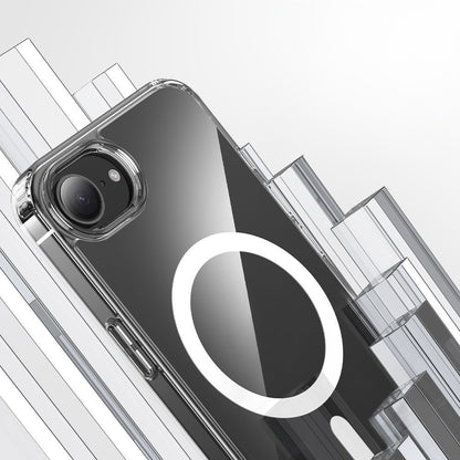 Apple iPhone 16E Kılıf M-safe Şarj Özellikli Şeffaf Sert PC Zore Embos Kapak Şeffaf