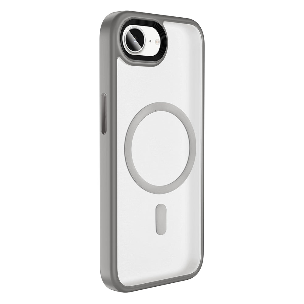 Apple iPhone 16E Kılıf Mat Arka Yüzey Wireless Şarj Özellikli Zore Flet M-safe Kapak Siyah