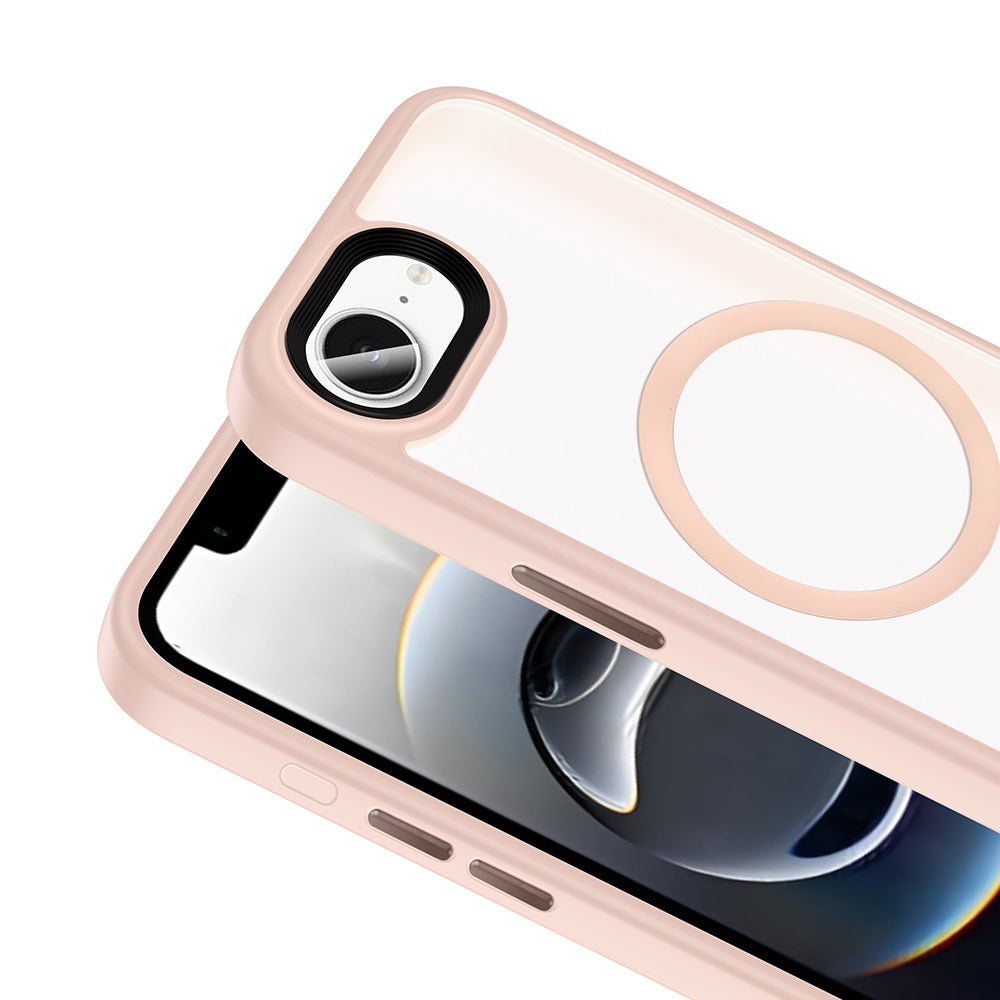 Apple iPhone 16E Kılıf Mat Arka Yüzey Wireless Şarj Özellikli Zore Flet M-safe Kapak Siyah