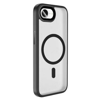 Apple iPhone 16E Kılıf Mat Arka Yüzey Wireless Şarj Özellikli Zore Flet M-safe Kapak Titanyum-Gri