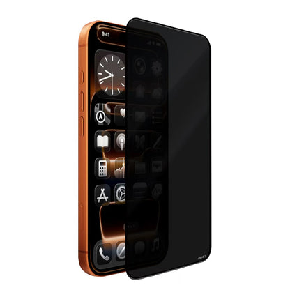 Apple iPhone 16E Mohseven Safir Coating Privacy Hayalet Temperli Cam Ekran Koruyucu Siyah