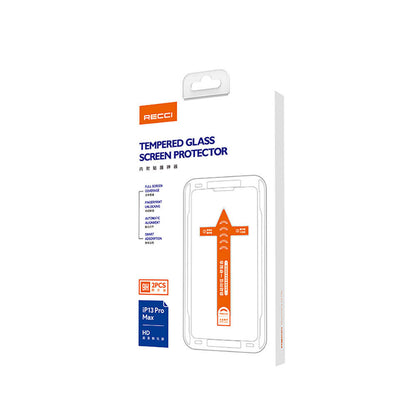 Apple iPhone 16E Recci RSP-A10 HD Temperli Cam Ekran Koruyucu + Kolay Uygulama Aparatlı Siyah