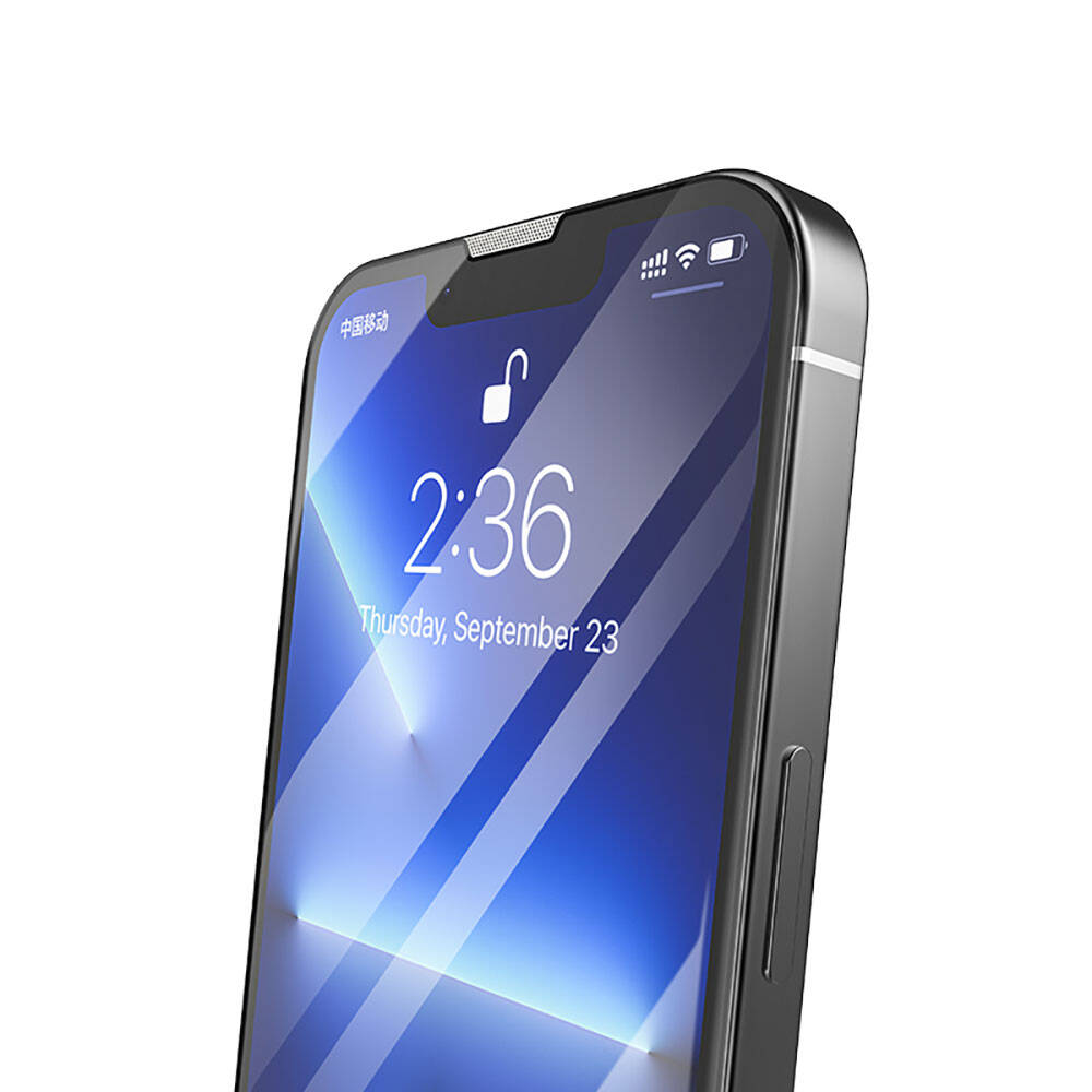 Apple iPhone 16E Recci RSP-A10 HD Temperli Cam Ekran Koruyucu + Kolay Uygulama Aparatlı Siyah