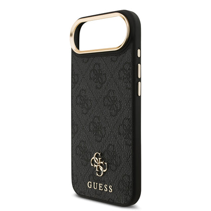 Apple iPhone 17 Air Guess Orjinal Lisanslı 4G ve Yazı Logolu Kılıf + Ekran Koruyucu + Lens Koruyucu 3in1 Aksesuar Seti Siyah