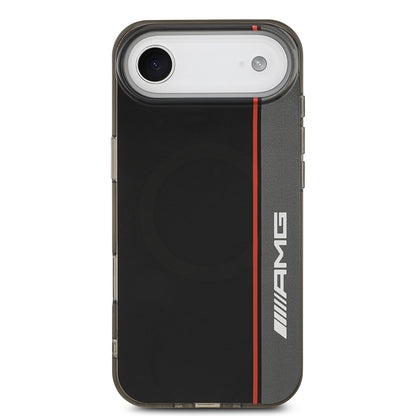 Apple iPhone 17 Air Kılıf AMG Orjinal Lisanslı M-safe Şarj Özellikli IML Baskı Logolu Çift Katmanlı Bow Lines Kapak Siyah