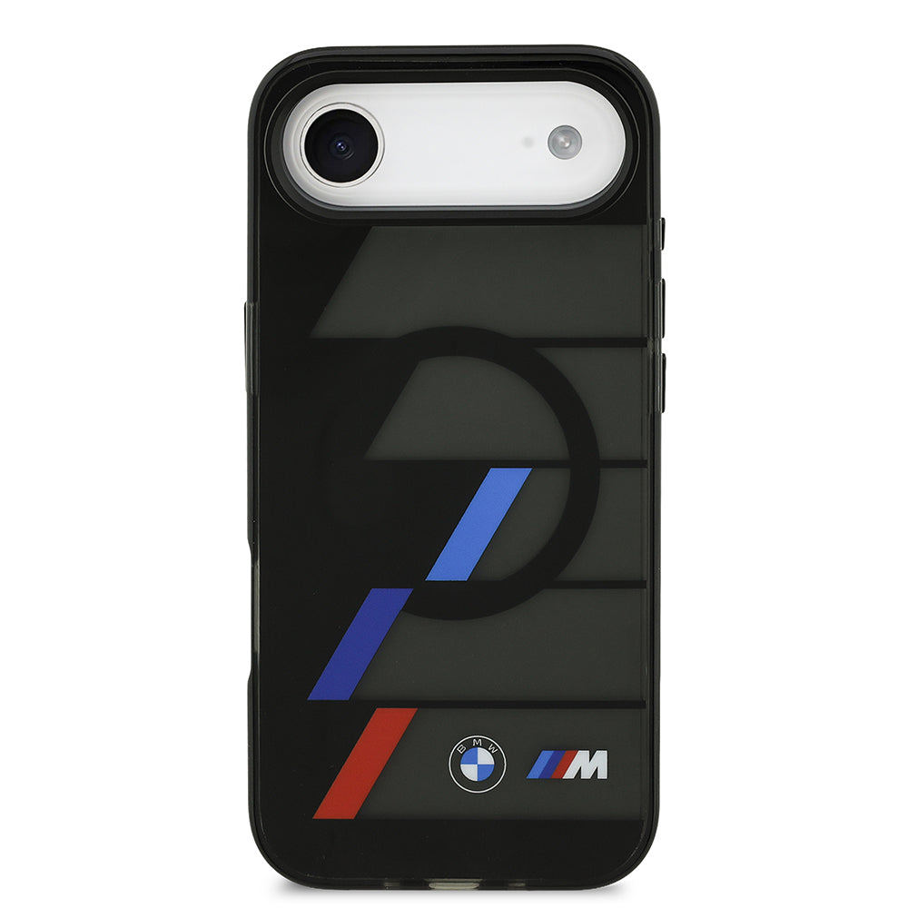 Apple iPhone 17 Air Kılıf BMW Orjinal Lisanslı M-safe Şarj Özellikli IML Baskılı Üç Renkli M Dizayn Kapak Siyah