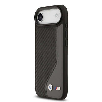 Apple iPhone 17 Air Kılıf BMW Orjinal Lisanslı M-safe Şarj Özellikli Metal BMW ve M Logolu PU Karbon Tasarımlı Kapak Kırmızı