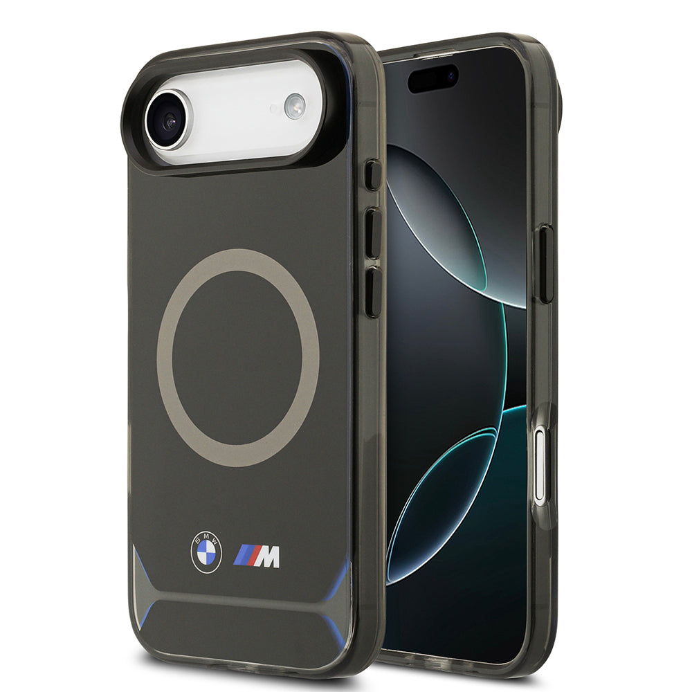 Apple iPhone 17 Air Kılıf BMW Orjinal Lisanslı M-safe Şarj Özellikli Metal Buton Tasarımlı IML Baskılı M Dizayn Kapak Mavi