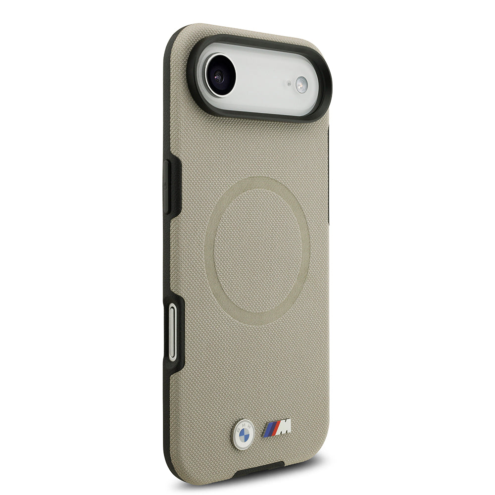 Apple iPhone 17 Air Kılıf BMW Orjinal Lisanslı M-safe Şarj Özellikli Metal Logolu Delikli M Dizayn Deri Kapak Füme