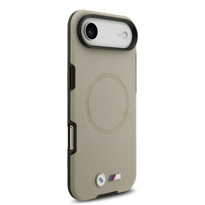 Apple iPhone 17 Air Kılıf BMW Orjinal Lisanslı M-safe Şarj Özellikli Metal Logolu Delikli M Dizayn Deri Kapak Füme