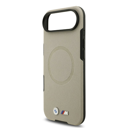 Apple iPhone 17 Air Kılıf BMW Orjinal Lisanslı M-safe Şarj Özellikli Metal Logolu Delikli M Dizayn Deri Kapak Füme