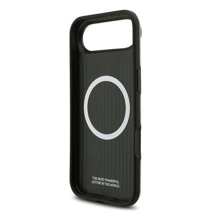 Apple iPhone 17 Air Kılıf BMW Orjinal Lisanslı M-safe Şarj Özellikli Metal Logolu Delikli M Dizayn Deri Kapak Lacivert