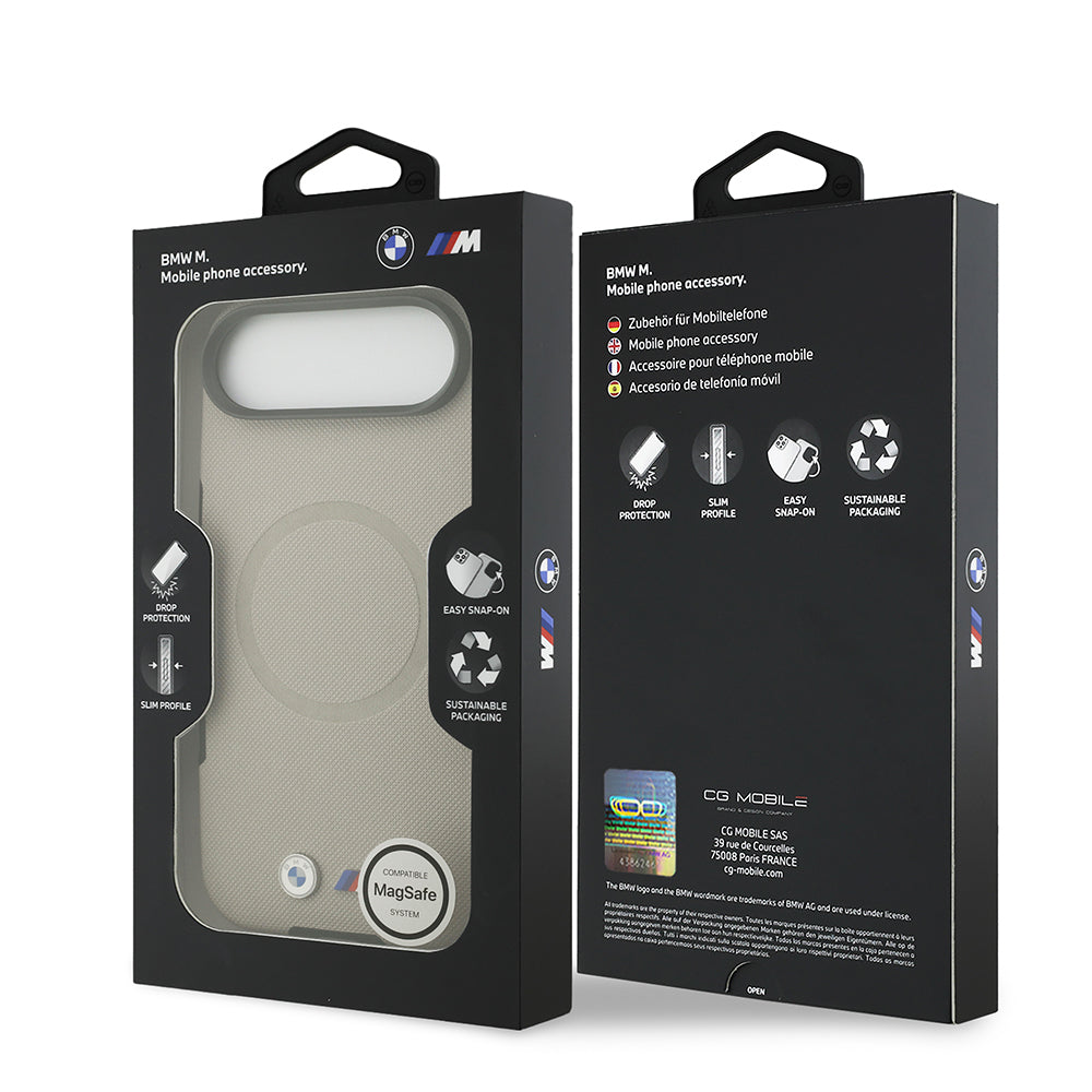 Apple iPhone 17 Air Kılıf BMW Orjinal Lisanslı M-safe Şarj Özellikli Metal Logolu Delikli M Dizayn Deri Kapak Lacivert